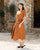 Linen Midi Wrap Dress - Olivia Dress | Caramel