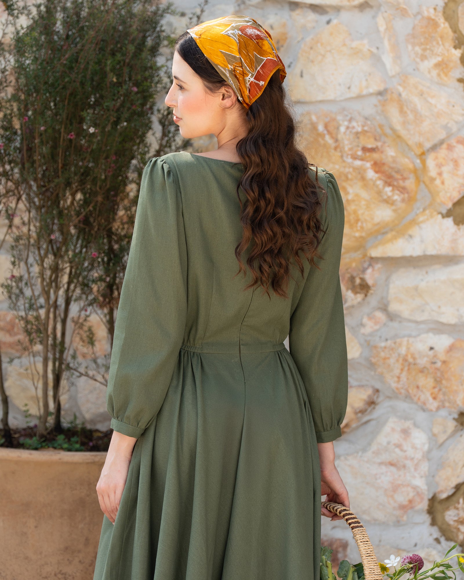 Boat Neck Linen Midi Dress | Long Sleeve Fit & Flare Modest Summer Dress HANNAH CANVAS Boat Neck Linen Midi Dress | Long Sleeve Fit & Flare Modest Summer Dress HANNAH CANVAS