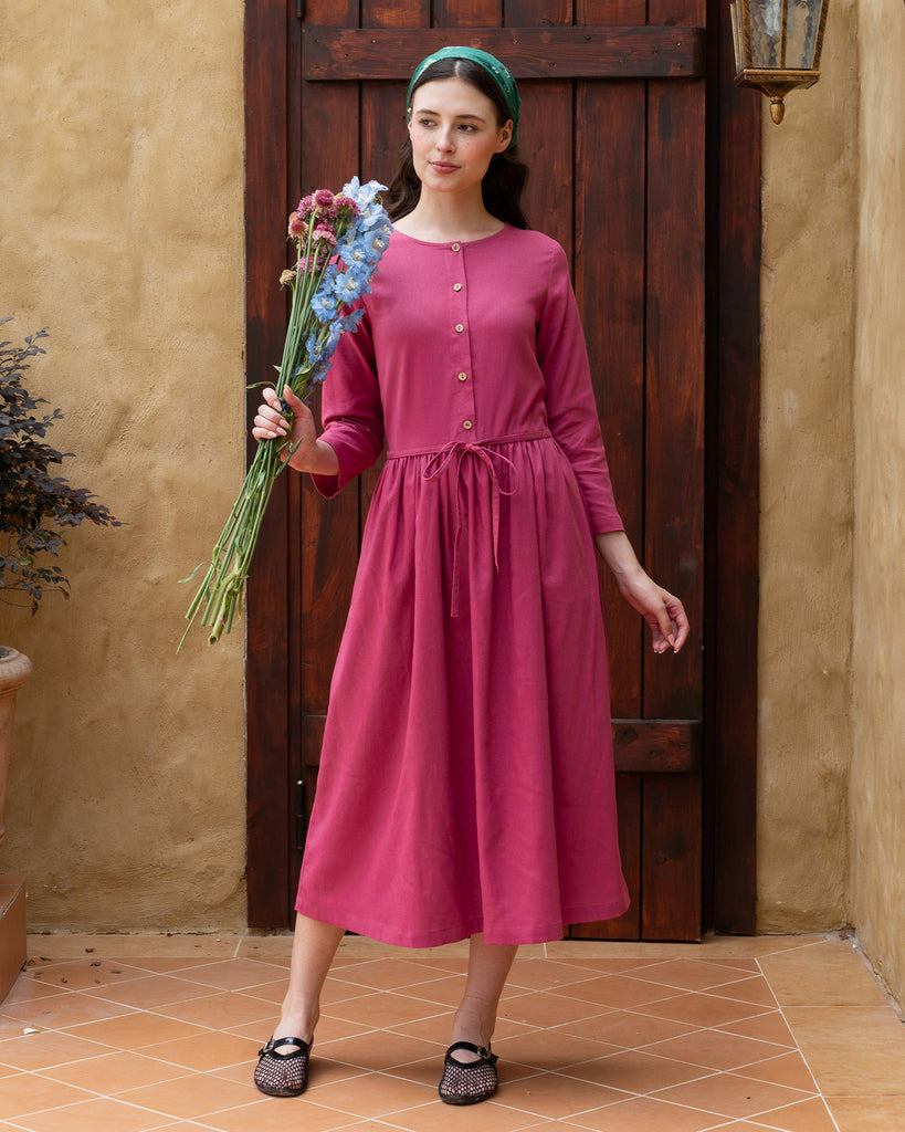 Button Front Linen Dress