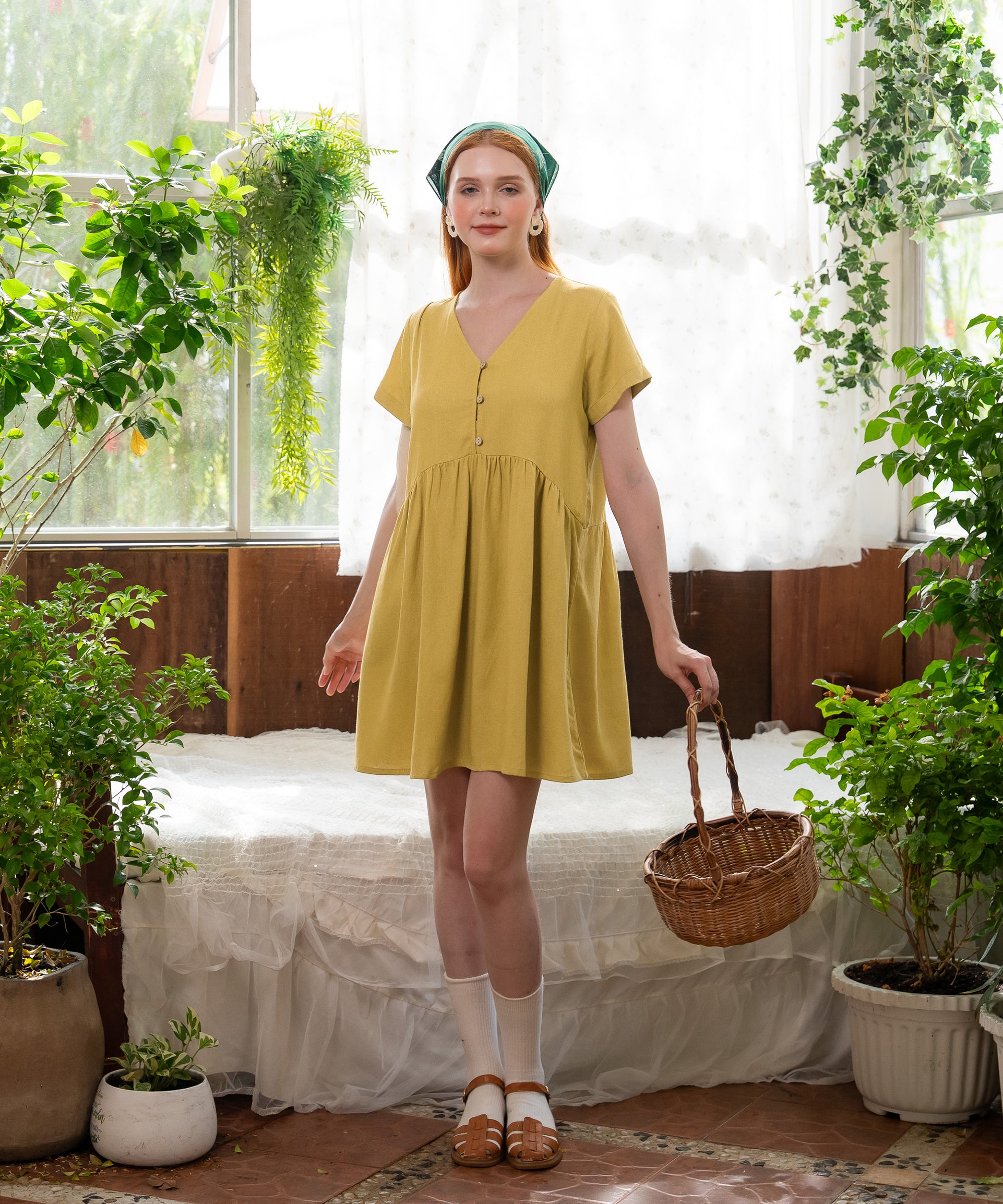 Linen Sun Dress Short Dress