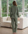 Linen Long Pants Pajamas | Olive