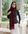 Lightweight Viscose & Polyester Scarf | Wine
