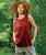 Linen Tank Top Sleeveless In Round Neck | Berry