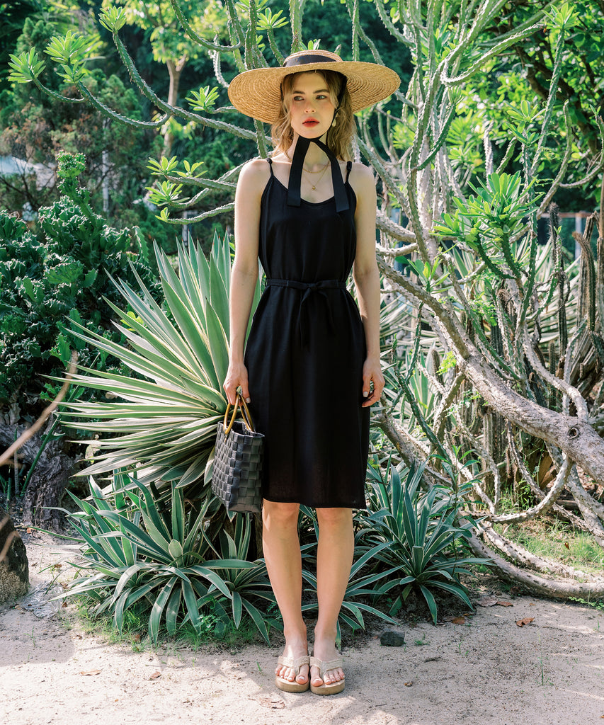 Linen Cami Dress | Black