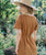 Linen Midi Dress With Belt | Caramel