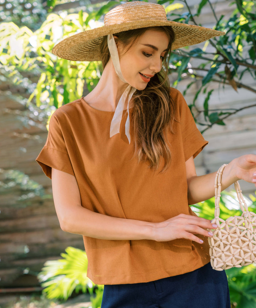 Linen Tee | Caramel