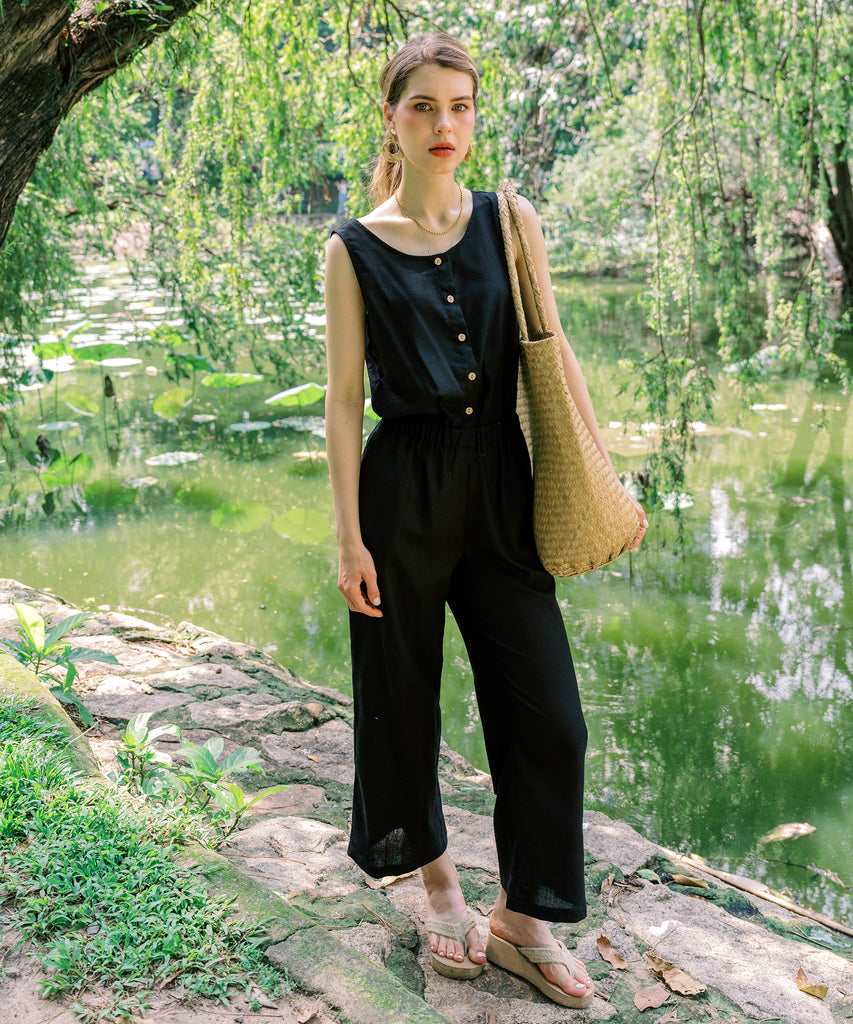 Linen Jumpsuit | Black