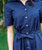 Linen Shirt Dress | Navy