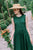 Linen Loose Sleeveless Dress | Green