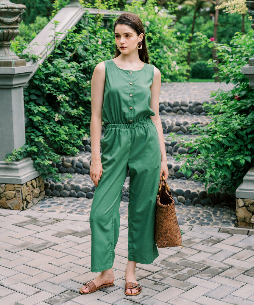 Linen Jumpsuit | Olive