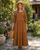Square Neck Linen Maxi Dress - KAIA Dress | Caramel