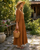 Square Neck Linen Maxi Dress - KAIA Dress | Caramel