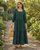 Square Neck Linen Maxi Dress - KAIA Dress | Green