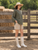 Linen Blouse With One Button - IVY top | Olive