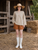 Linen Blouse With One Button - IVY top | Beige