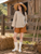Linen Blouse With One Button - IVY top | Beige