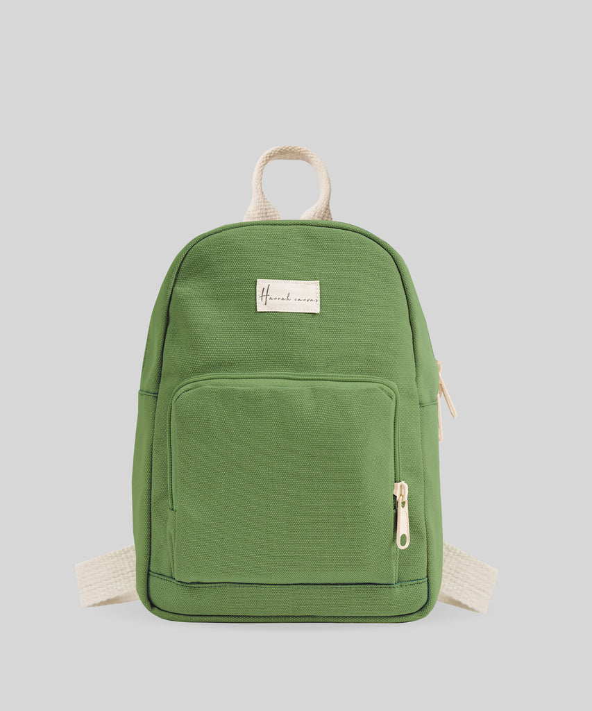 green canvas mini backpack cadet OMNIA Inside the bag youll find many more compartments to organise your daily belongings Daffoday: Modern Green Mini Backpack