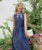 Linen Loose Sleeveless Dress | Blue