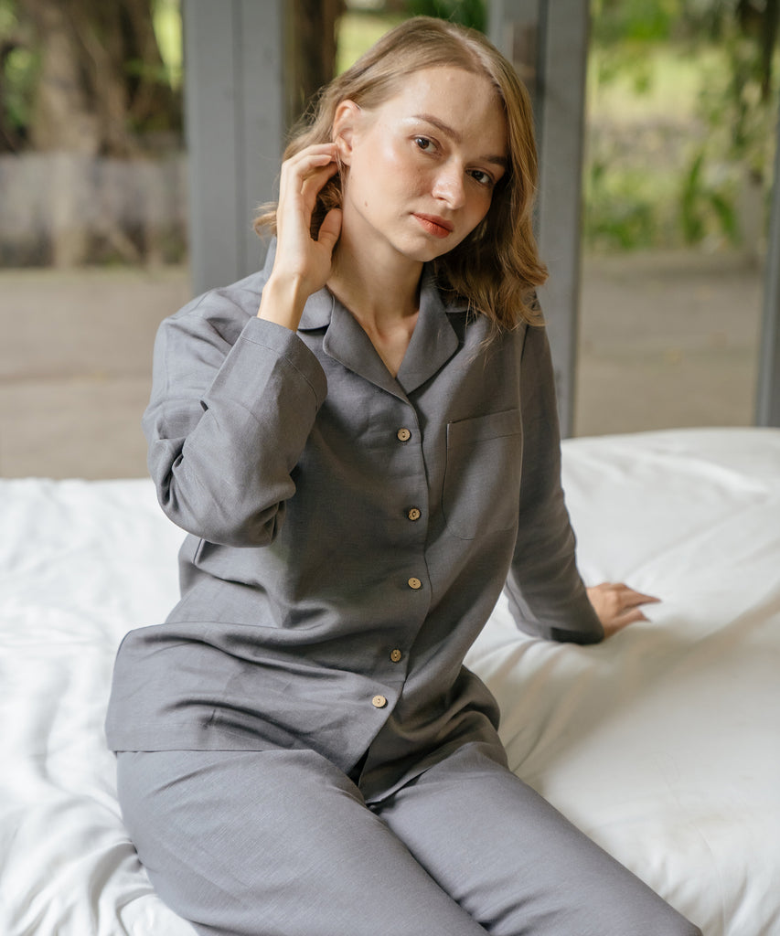 Linen Pajamas | Dark Gray