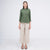 Linen Shirt - Long Sleeves Loose Fit Top | Olive