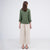 Linen Shirt - Long Sleeves Loose Fit Top | Olive