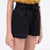 Linen Shorts - Elastic Waist | Black