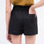 Linen Shorts - Elastic Waist | Black