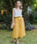 Long Button Down Linen Skirt | Golden
