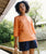 Linen Top Boat-Neck And Elbow Length Sleeves | Orange