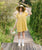 V Neck Linen Short Dress | Mustard