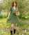 V Neck Linen Short Dress | Olive