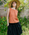 Midi Linen Skirt, High Waist Skirt | Black